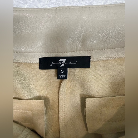 7 For All Mankind Vegan Leather Straight Wide Leg Crop Pant small womens - Picture 2 of 7